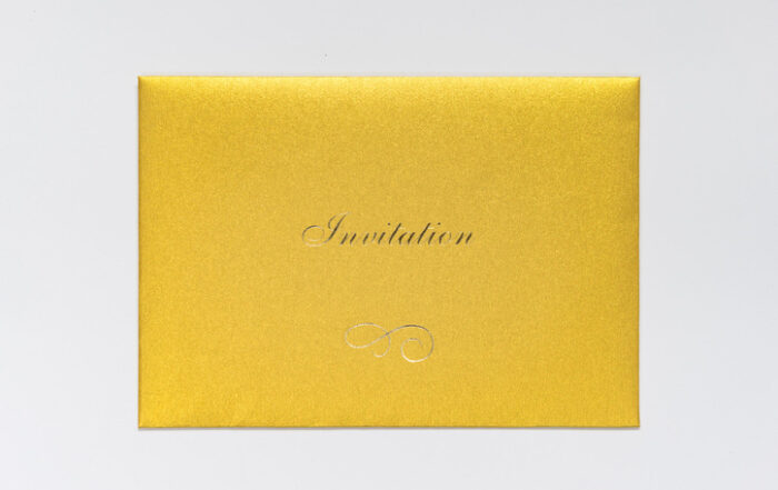 Gold Invitation Envelope Template Isolated BackgroundQuick Reliable Printing (QRP)